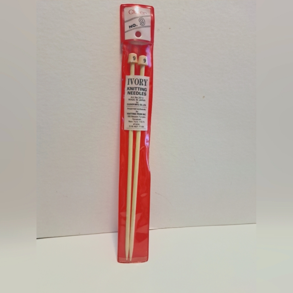 Clover Ivory Knitting needles no.9 Art n. 3013, 10" long